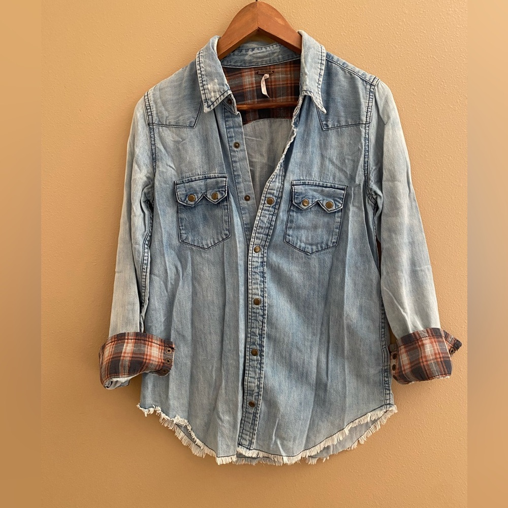 Free People Jean Button Up